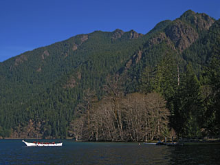34-foot Salish-style canoe on Lake Crescent