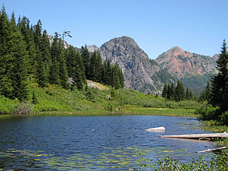 Beaver Lake, Guye Peak, Red Mtn. From PCT